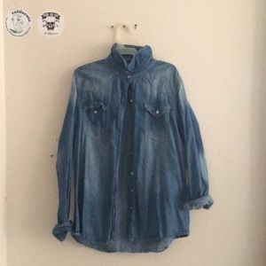 Blue thin denim coverup